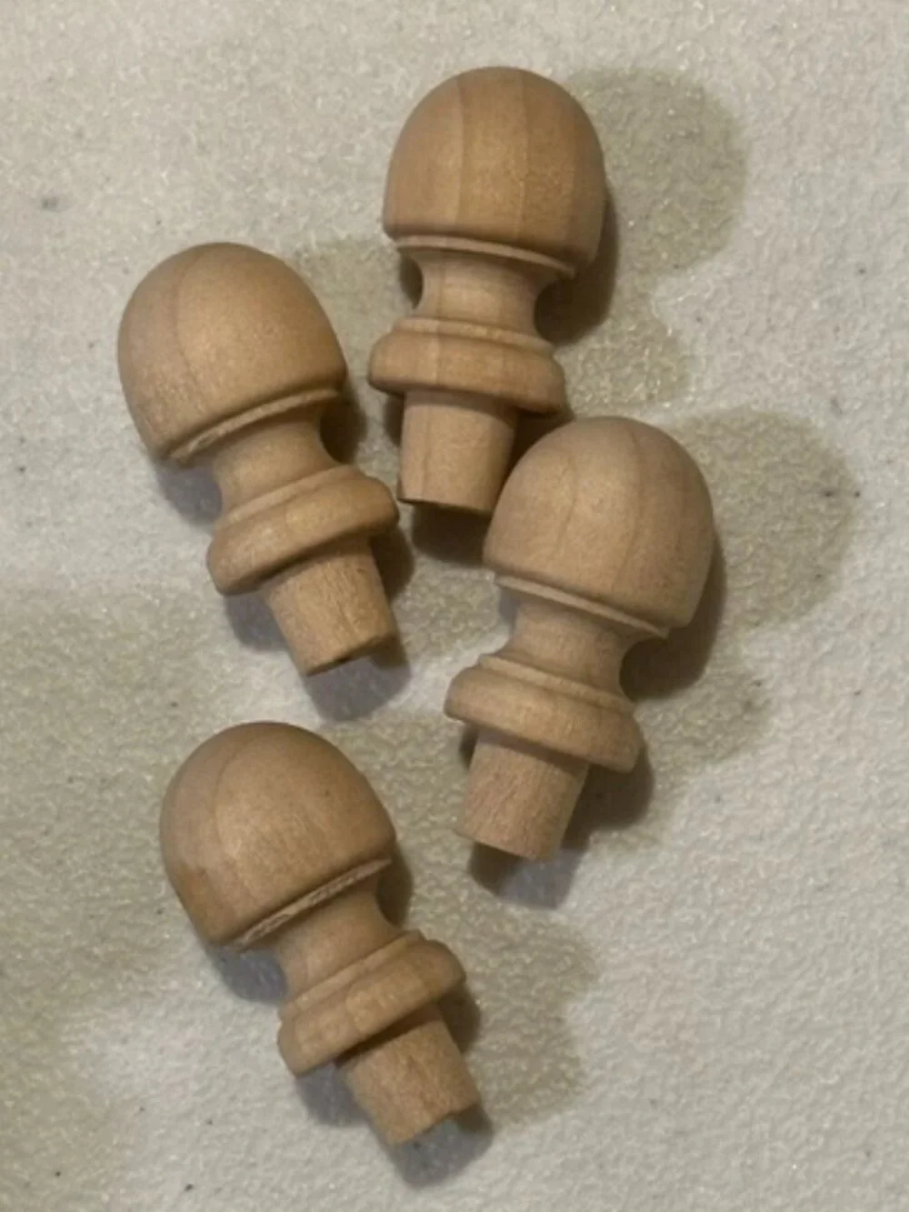 Wood Finial Pack of FOUR (4) 1 1/2